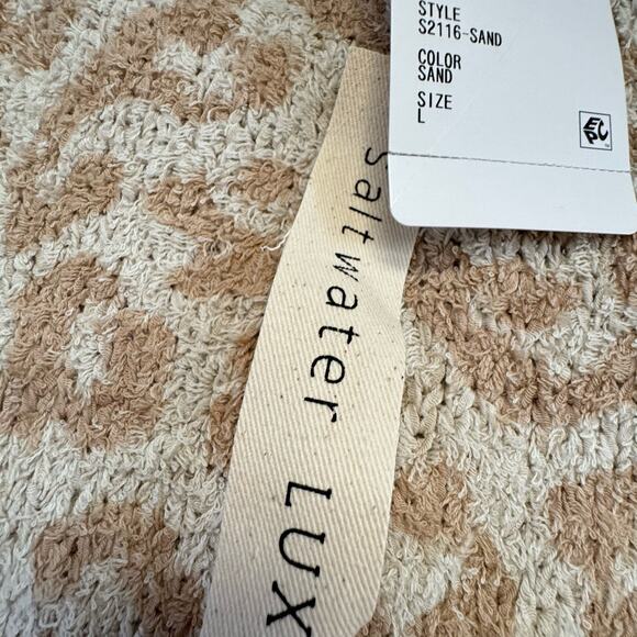 Saltwater Luxe Soft Short Eyelash Knit Sweater Sz Large Cheetah Cozy Lounge NWT - Picture 5 of 15